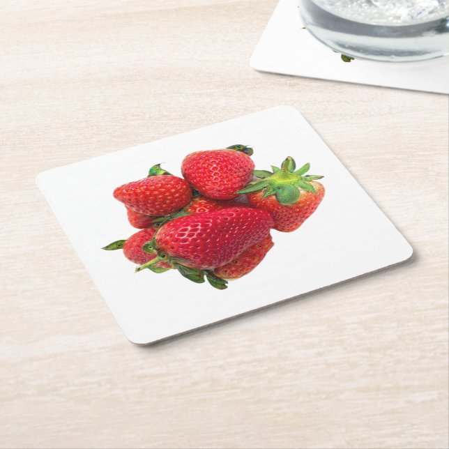 Deep Traum Erdbeeren Image Rechteckiger Pappuntersetzer (angewinkelt)