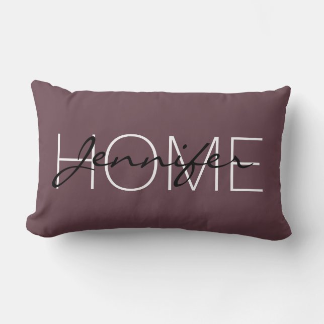 Deep Tuscan Red Zuhause monogram Lendenkissen (Vorderseite)