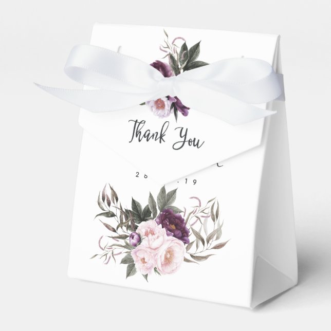 Deep Velvet Floral Baby Dusche Vielen Dank Geschenkschachtel (Vorderseite)