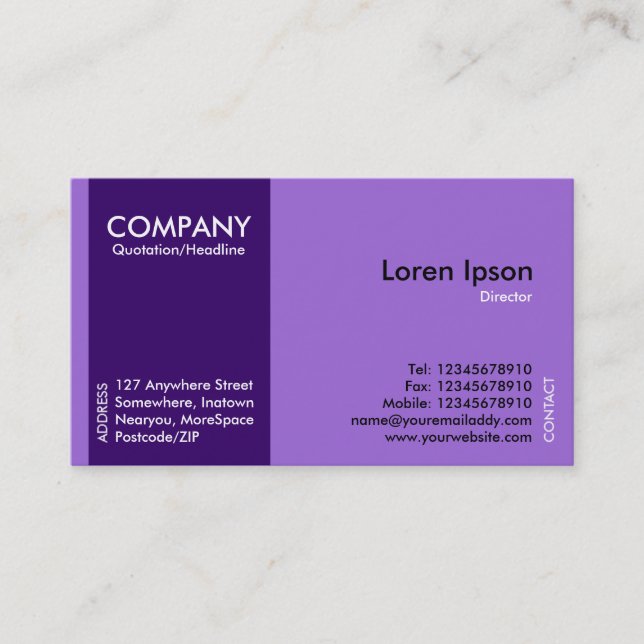 Deep Violet SideBand - Violet (9D68D7) Visitenkarte (Vorderseite)