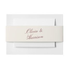 Deep Wine Classic Calligraphy Wedding Einladungsbanderole