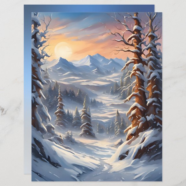 Deep Winter in the Mountains Scrapbook Paper (Vorne/Hinten)