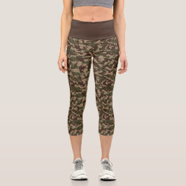 Deep Wood Camouflage Capri Leggings