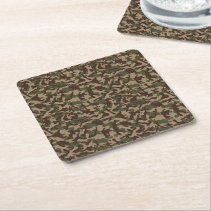 Deep Wood Camouflage Rechteckiger Pappuntersetzer