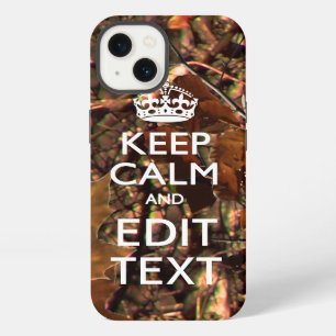 Deep Woods Camouflage Keep Calm Your Text iPhone Hülle