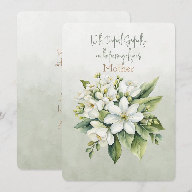 Deepe Beileid Mother Note Card Mitteilungskarte (Vorne/Hinten)