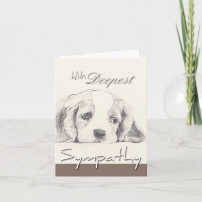 Deepest Beileid Dog Sympathie Karte mit Zitat (Vorderseite)
