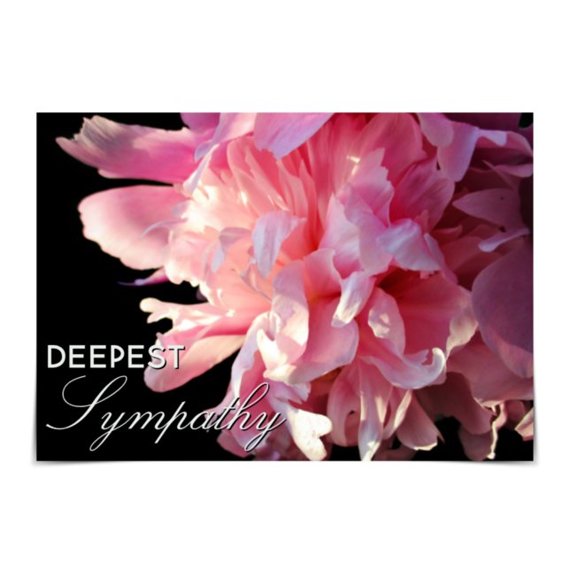 "Deepest Beileid" Pink Peony Card Karte (Von Creator hochgeladen)