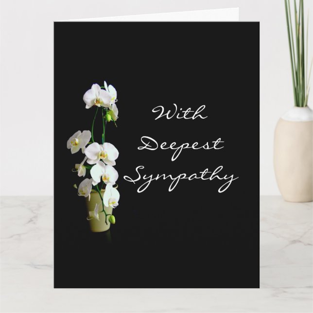 Deepest Beileid White Orchids Card Karte (Vorderseite)
