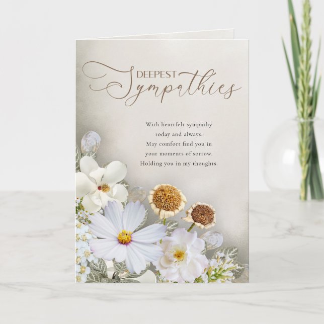 Deepest Sympathies Floral Comfort Card Karte (Vorderseite)