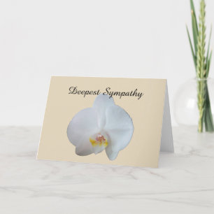 Deepest Sympathy-Karte, weißer Orchid Karte