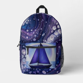 DeepPurpleCosmicMarble Bedruckter Rucksack