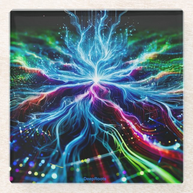 DeepRoots im Cyberspace Glasuntersetzer (Vorderseite)