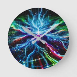 DeepRoots im Cyberspace Runde Wanduhr