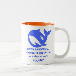 DEEPSEEK Anpassbarer, Personalisiert bearbeitbarer Zweifarbige Tasse