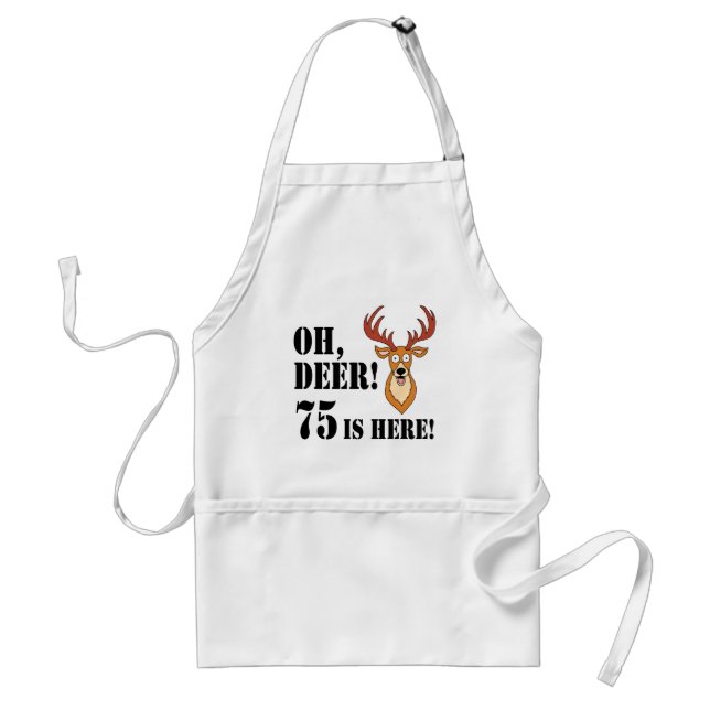 Deer 75th Birthday Adult Apron Schürze (Vorne)