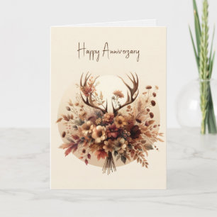 Deer Antler Autumn Bouquet Karte