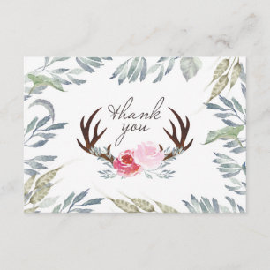 Deer Antler Carte de remerciements Baby shower fil