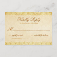 Deer Antler Damask Mariage à la crème Vintage RSVP