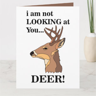 Deer Antler Funny Karte