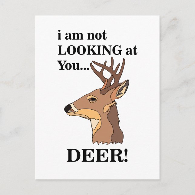 Deer Antler Funny Postkarte (Vorderseite)