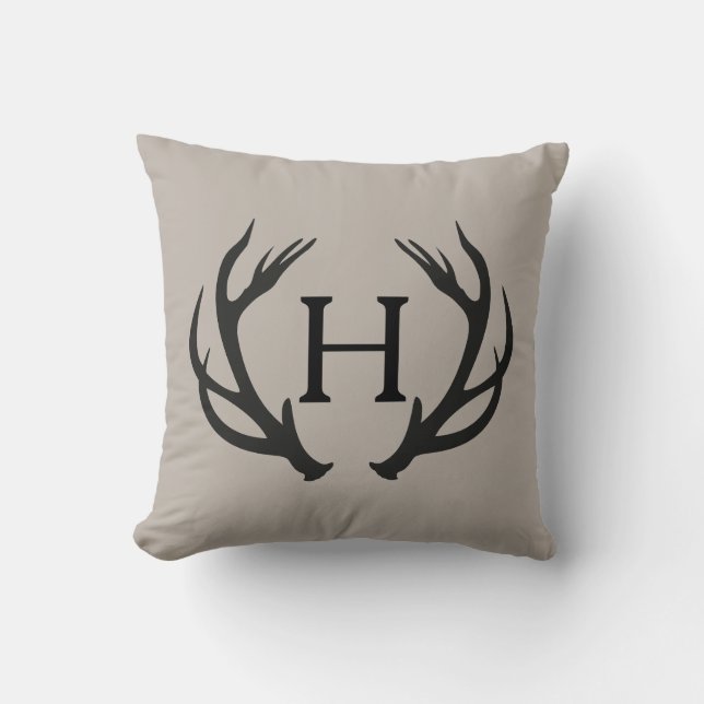 Deer Antler Monogram Kissen (Vorderseite)