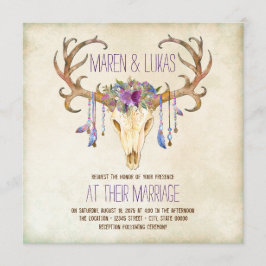 Deer Antler Southwestern Wedding Einladung