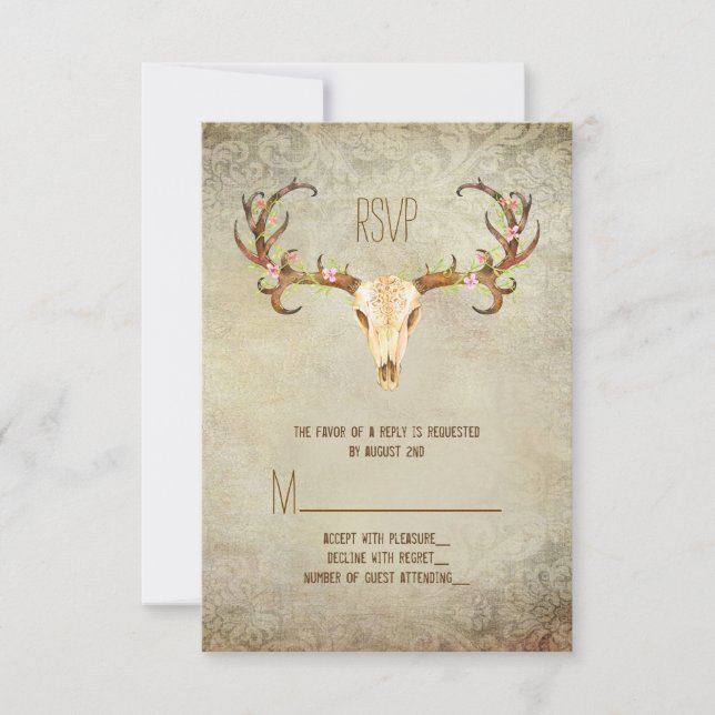 Deer Antler Southwestern Wedding RSVP (Devant)