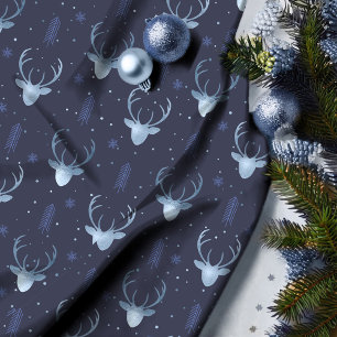 Deer Antlers Arrows Christmas Muster V2 Bl ID861 Stoff