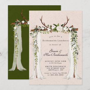 Deer Antlers Canopy Bridesmaids Luncheon Invites