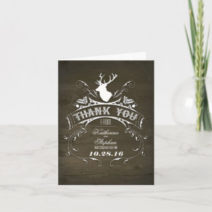 Deer Antlers Mariage merci cartes
