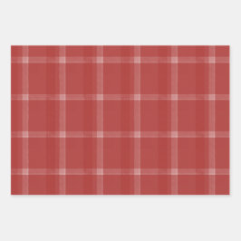 Deer Antlers Rustic Tartan Red Geschenkpapier Set