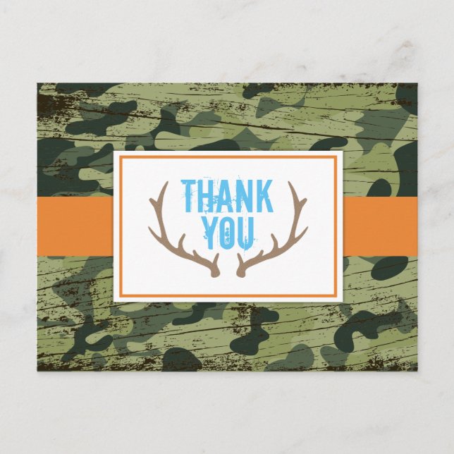 Deer Antlers Vielen Dank Postcard Postkarte (Vorderseite)