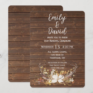 Deer Antlers Wedding Vow Renewal Einladung