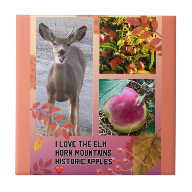 Deer Apple ❤️ Fliese (Vorderseite)