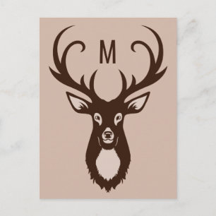 Deer avec votre carte postale personnalisée Monogr
