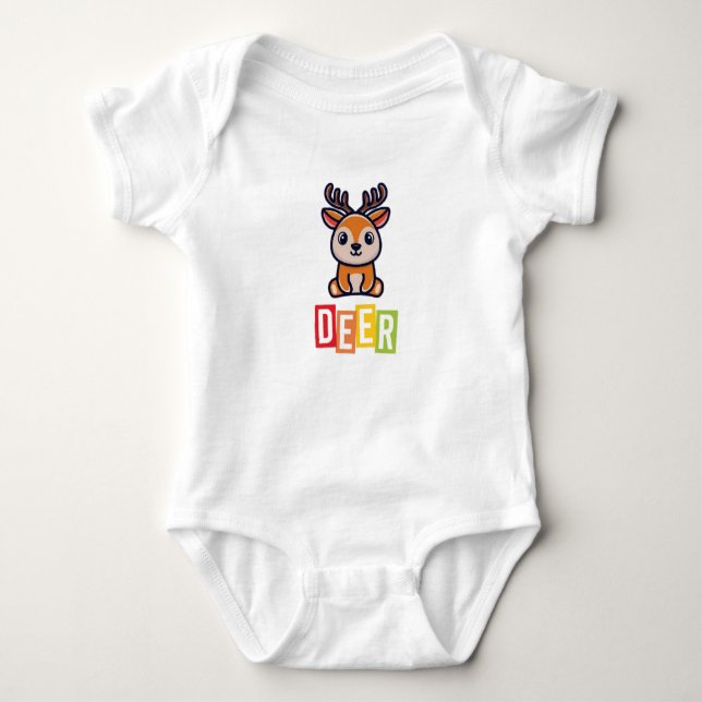 Deer Baby Jersey Bodysuit Strampler (Vorderseite)