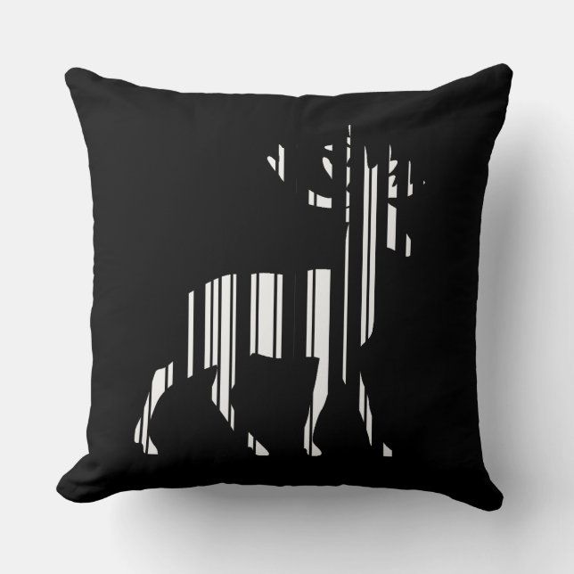 DEER BAR CODE Strichcode-Muster Kissen (Vorderseite)