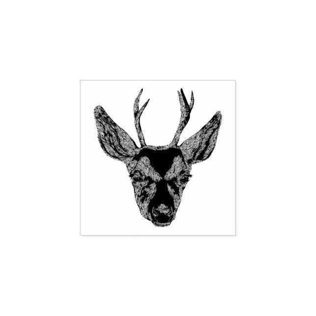 Deer Boho Portrait Gummistempel (Prägung)