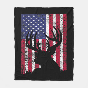 Deer Bow Hunting Tee Whitetail Hunter American Fla Fleecedecke