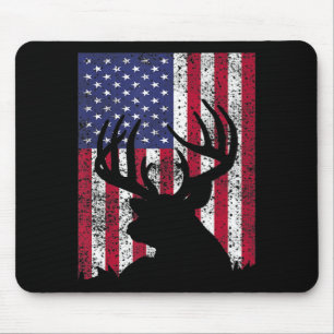 Deer Bow Hunting Tee Whitetail Hunter American Fla Mousepad