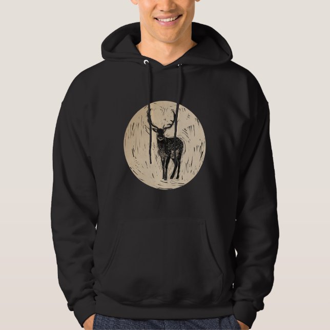 Deer Buck Nature Art Hoodie (Vorderseite)