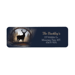 Deer Buck Silhouette Adresse de retour Étiquettes