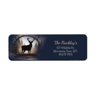 Deer Buck Silhouette Rücksendeadressen-Aufkleber