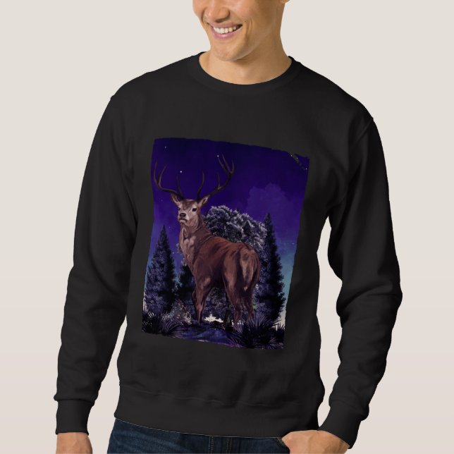 Deer By Night Hunting Deer Hunter Hunt Sweatshirt (Vorderseite)
