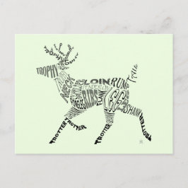 Deer Calligram Postkarte