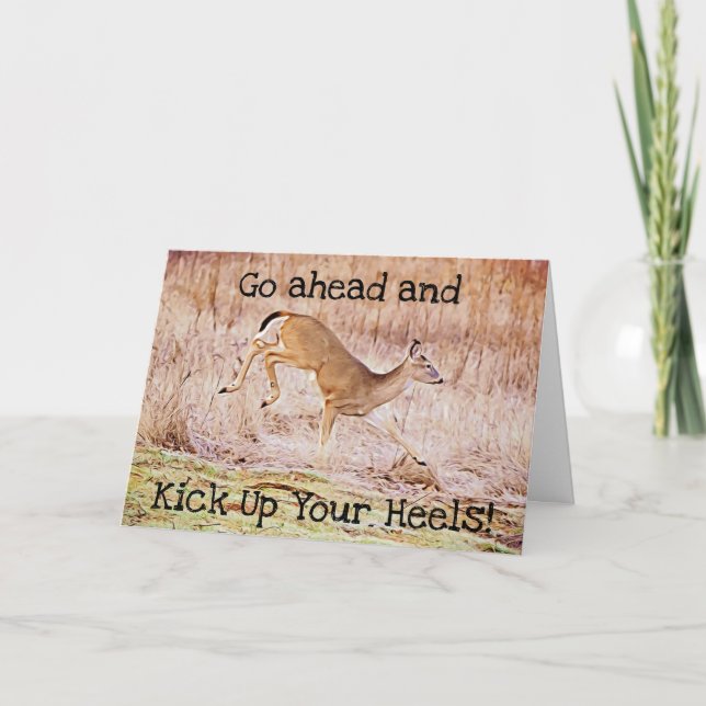 Deer Celebrate Birthday Card Karte (Vorderseite)
