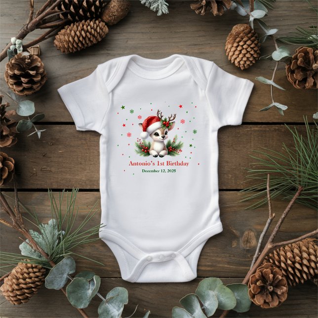 Deer christmas birthday baby strampler (Von Creator hochgeladen)