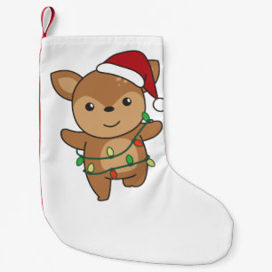 Deer Christmas Winter Animals Deer Kleiner Weihnachtsstrumpf