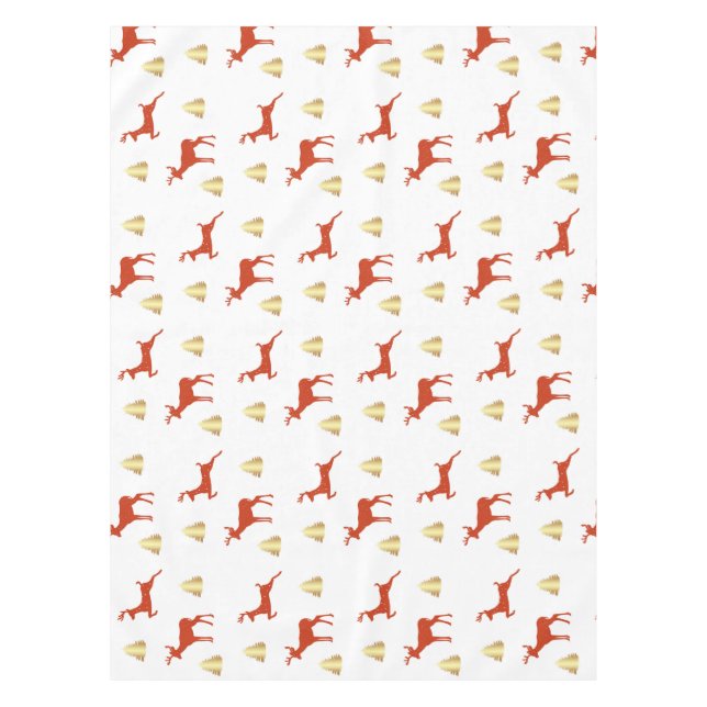 Deer Christmas Wrapping Paper Tischdecke (Vorderseite)